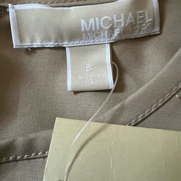 Michael Kors Khaki Short Sleeve Stretch Dress Women’s Size 8 NEW - Picture 4 of 5